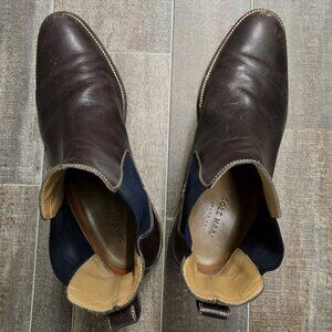 STYLISH COLE HAAN MENS CHELSEA BOOTS US 11M Brown Leather Slip-On Ankle Boots